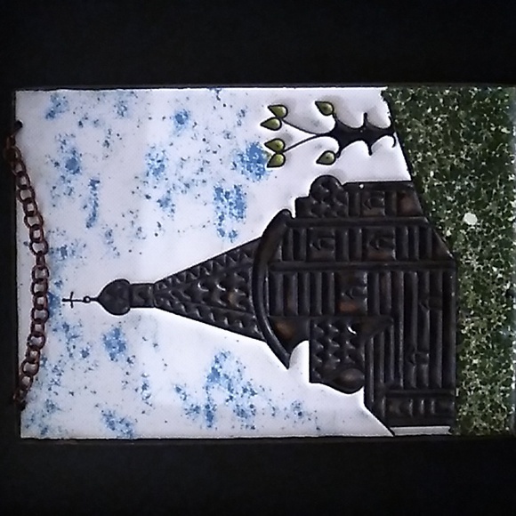 Vintage Russian Handmade Copper and Enamel Wall Hanging - Picture 1 of 5
